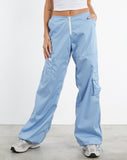 image of MOTEL X JACQUIE Xander Cargo Trouser in Cotton Drill Blue