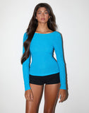 Image of Xiabon Backless Top in Metallic Blue