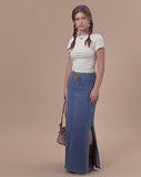 image of Lafille Denim Maxi Skirt in Blue Wash