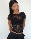 Image of Xiwang Top in Lace Black