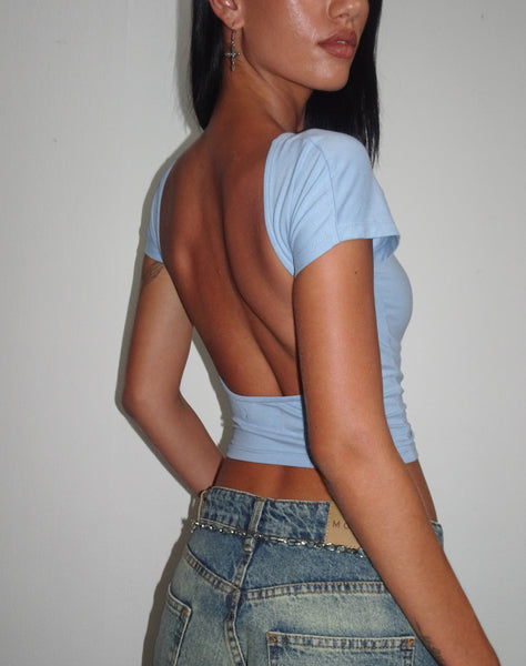 Image of Xiwang Crop Top in Nantucket Blue