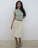 Image of Xiwang Crop Top in Sage Textured Crochet