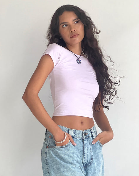 Image of Xiwang Crop Top in Soft Lilac