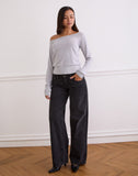 Image of Yacin Slouchy Top in Silver