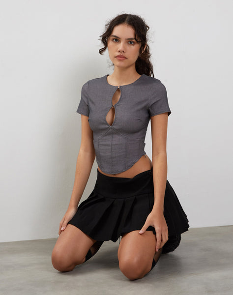 Image of Yahia Corset Top in Grey