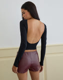 Image of Yakko Lace Up Hotpants in PU Plum