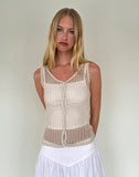 Image of Yamile Vest in Open Weave Knit Oat