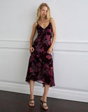 Image of Yamira Maxi Dress in Floral Devore Burgundy