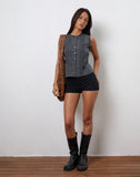 Image of Yara Blouse in Poplin Charcoal Grey