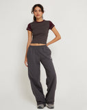 Benton Wide Leg Jogger in Beluga Grey