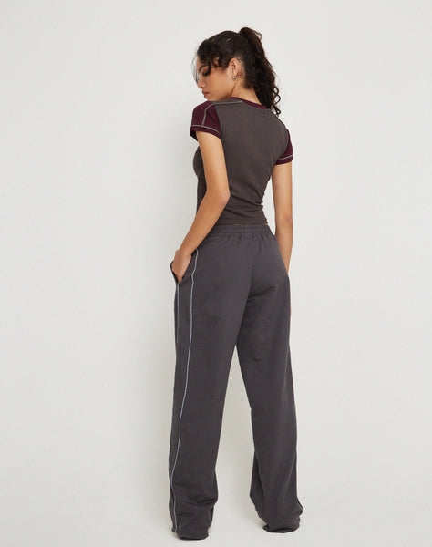 image of Benton Wide Leg Jogger in Beluga Grey