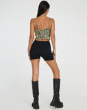 image of Yenika Cami Top in Mesh Cheetah Green