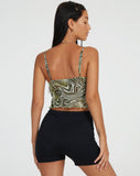 image of Yenika Cami Top in Mesh Cheetah Green