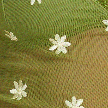 Yenika Cami Top in Moss Green Custard Daisy Embro