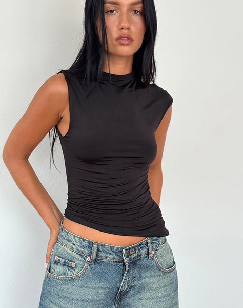 Image of Yeseo Tank Slinky Top in Black