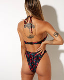 Image of Farida Bikini Bottom in Cherries Black