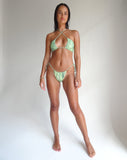 Image of Leyna Bikini Bottom in Abstract Paisley Green