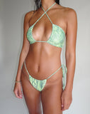 Image of Yessy Bikini Top in Abstract Paisley Green