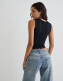 Image of Yetta Double Stud Vest Top in Black