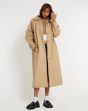 image of Assa Trench Coat in Tan with Stripe Lining