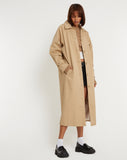 image of Assa Trench Coat in Tan with Stripe Lining