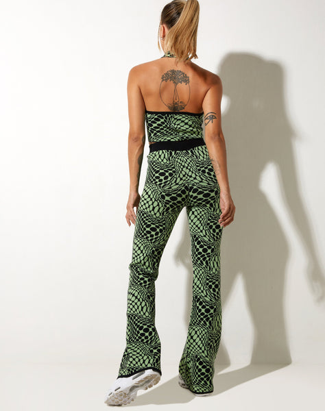 image of Molisa Crop Top in Geo Polka Arcadian Green