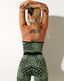 image of Molisa Crop Top in Geo Polka Arcadian Green