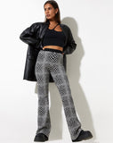 Image of Yuana Trouser in Optic Monochrome Square Black and White