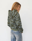 Image of Yukadi Zip Through Hoodie in Camouflage Green