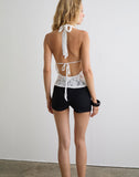 Image of Yukari Plunge Top in Jacquard Knit White