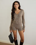 Image of Yunji Button Cardigan in Lurex Gold