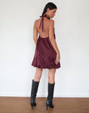 Image of Yusna Puffball Mini Dress in Dark Berry