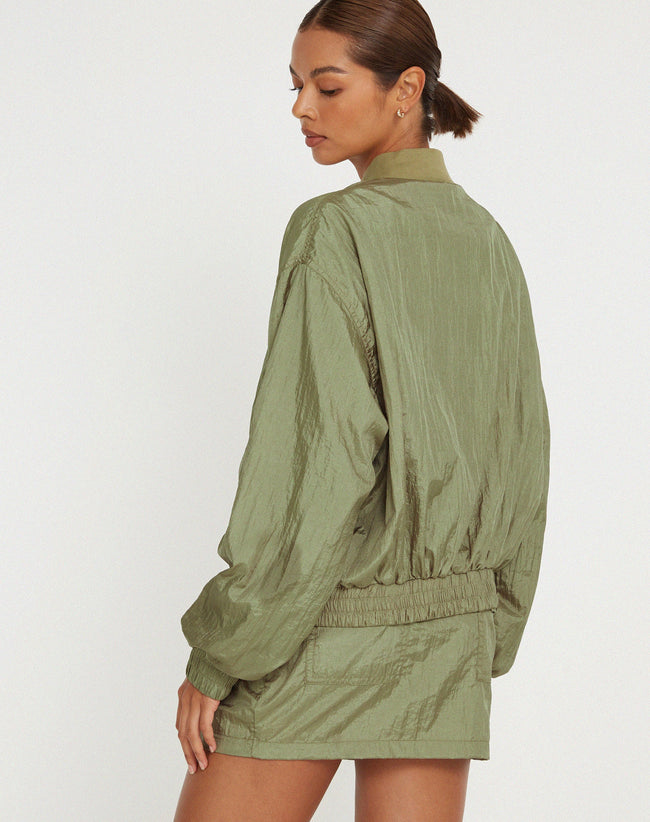 image of Yuu Shell Jacket in Silver Green