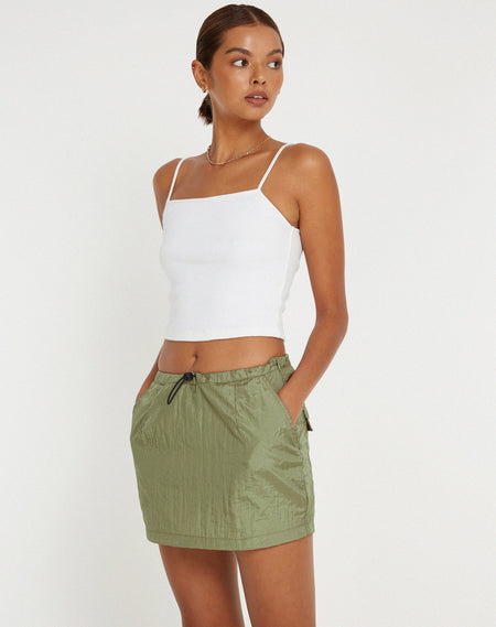 Samnida Mini Skirt in Khaki