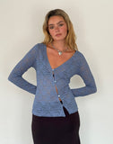 Image of Zatin Asymmetrical Cardigan in Moonlight Blue Lace