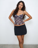 Image of Zeina Cami Top in Diagonal Check Navy