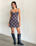 Image of Zeinari Mini Dress in Diagonal Check Navy