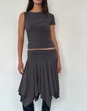 Image of Zera Asymmetric Ruched Top in Grey