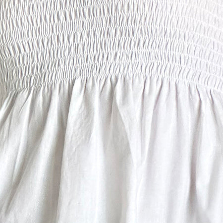 Zerah Shirred Cami Top in Poplin White
