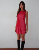 Image of Zerla Mini Sleeveless Dress in Sequin Red