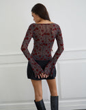 Image of Zerlin Top in Garden Floral Blue Grey