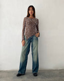 Image of Zest Mesh Long Sleeve Top in Botanist Flock Dark Taupe