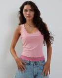 Image of Zeta Vest Top in Pink with Dark Pink Lining