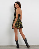 Image of Zhao Bandeau Mini Dress in Buttercup Black and Yellow