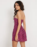 image of Zhao Bandeau Mini Dress in Raspberry Floral