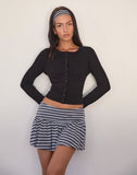 Image of Zibah Mini Skirt in Grey and Black Stripe