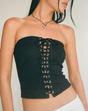 Image of Ziggy Lace Front Bandeau Top in Black