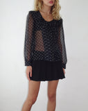 Image of Zinnia Blouse in Polka Black Chiffon