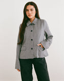 Image of Ziya Collared Button Up Jacket in Wool Grey