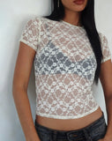 Image of Zorani Lace Baby Tee in Ivory